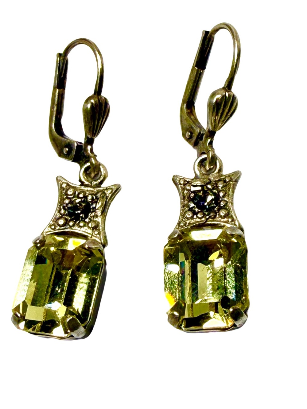 Peridot Crystal Drop Earrings